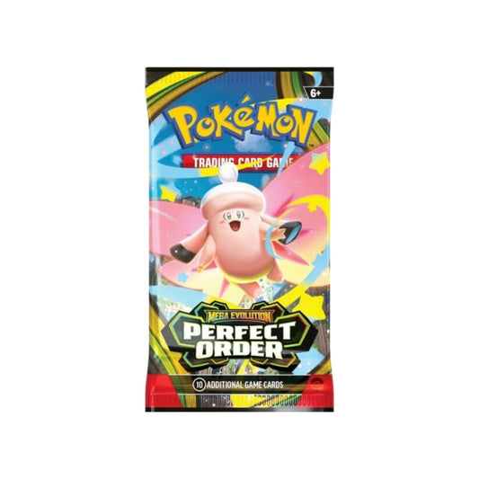 Pokémon TCG Mega Evolution Perfect Order Booster Pack English edition on white background