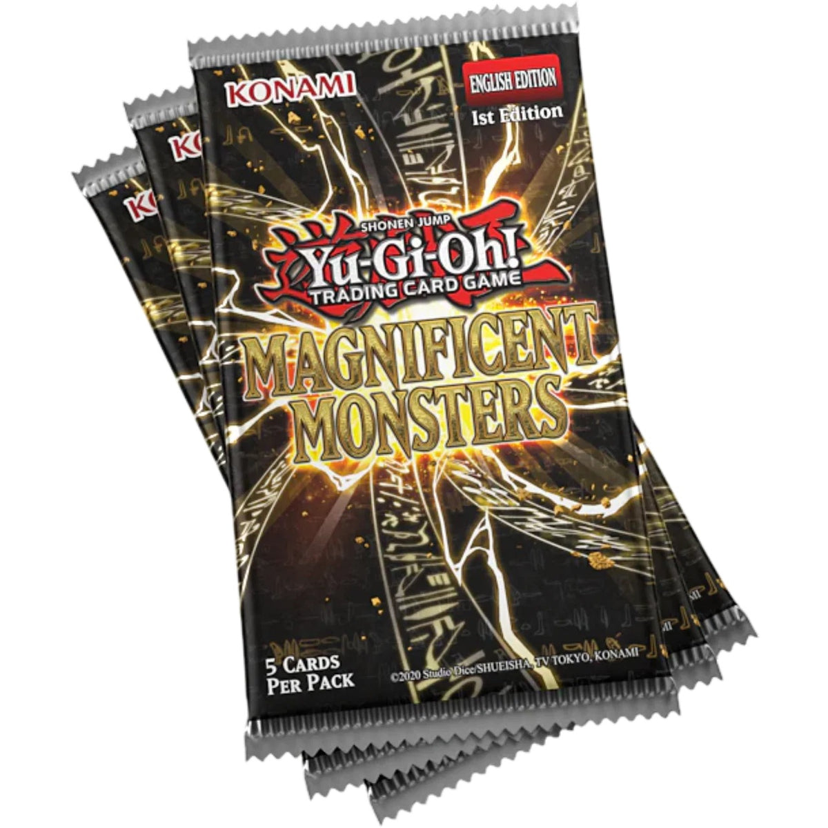 Yu-Gi-Oh! TCG Magnificent Monsters Booster Packs on white background